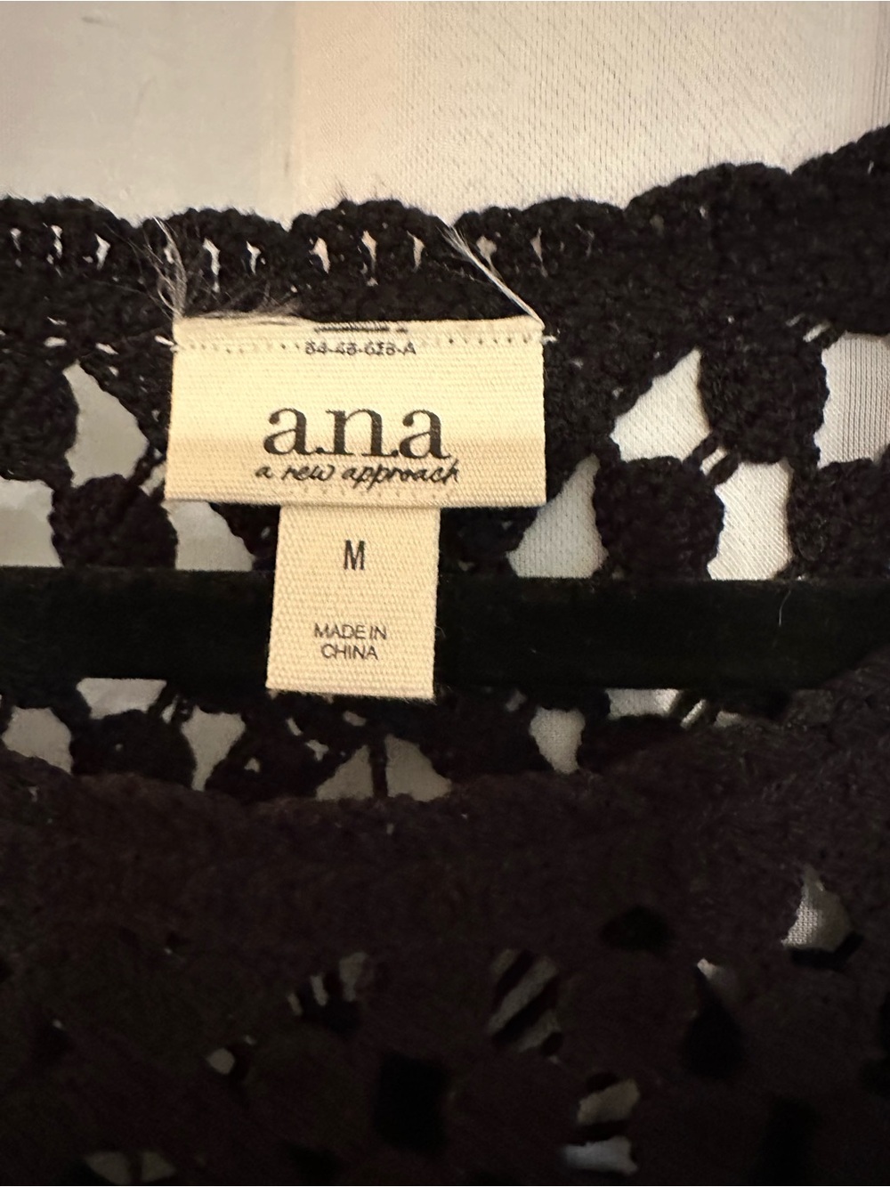a.n.a Black Crochet Knit Top with Open Lace Motif - Picture 4 of 7